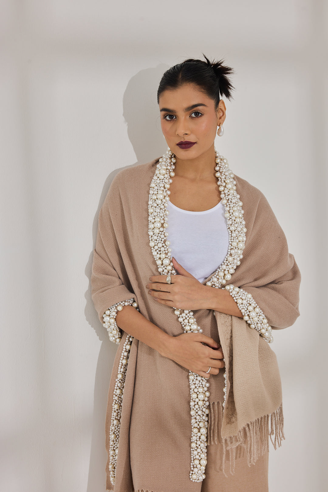 Beige Pearl Shawl – Blush By TSD